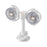 Y-6 Dual Head Clip-on Circulating Fan USB-C 4-Speed Desk Fan with Timer LED Light - White - 1