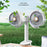 Y-6 Dual Head Clip-on Circulating Fan USB-C 4-Speed Desk Fan with Timer LED Light - White - 2