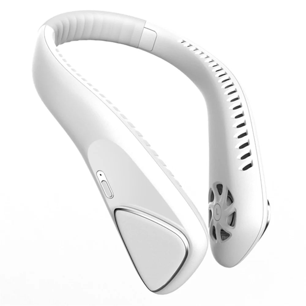 F70 Outdoor Sports Neck Fan 3 Gears Low Noise Summer Cooling Bladeless Neck-mounted Fan - White - 1