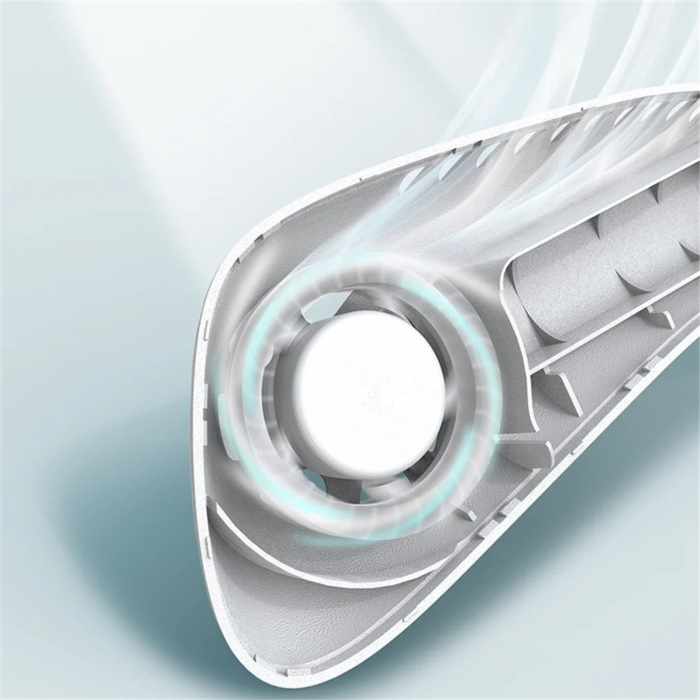 F70 Outdoor Sports Neck Fan 3 Gears Low Noise Summer Cooling Bladeless Neck-mounted Fan - White - 4