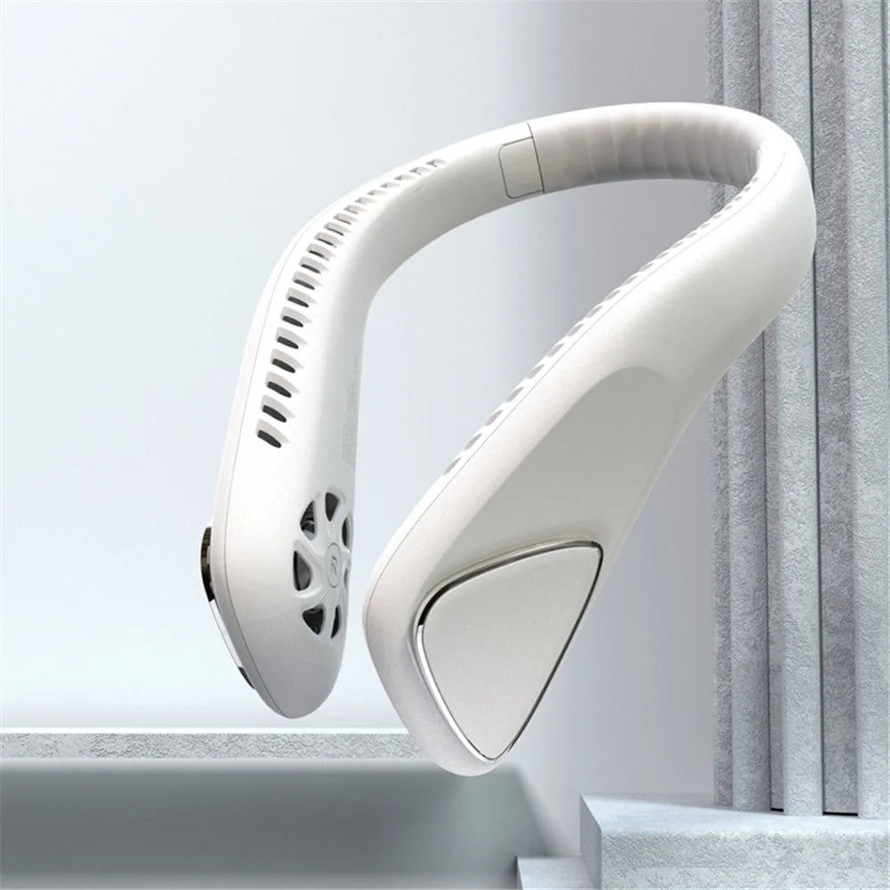 F70 Outdoor Sports Neck Fan 3 Gears Low Noise Summer Cooling Bladeless Neck-mounted Fan - White - 5