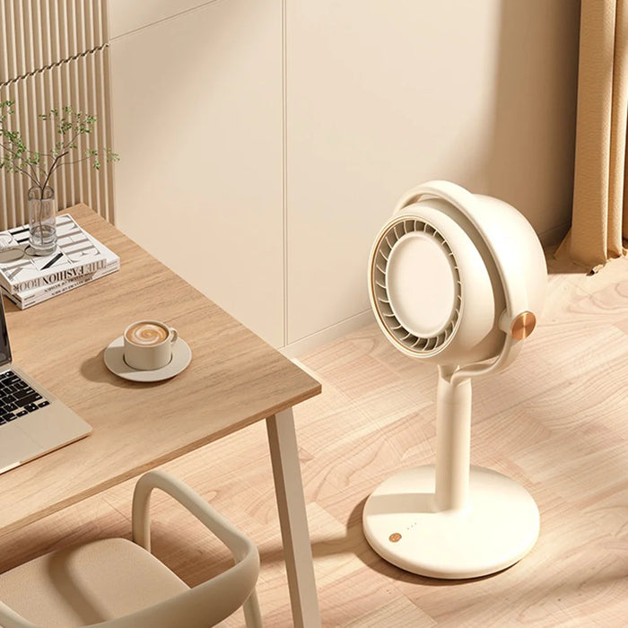 Y-3 Floor Standing Bladeless Fan 1800mAh USB-C Rechargeable 3-Speed Air Circulation Fan - Beige - 6