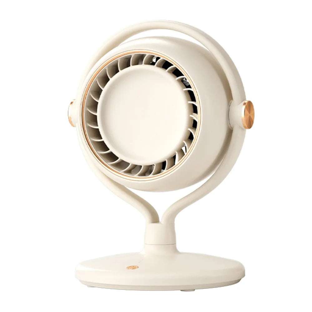 Bladeless Desktop Fan USB-C Rechargeable Air Circulation Fan 3 Speeds 1800mAh Cooling Fan - Beige - 1