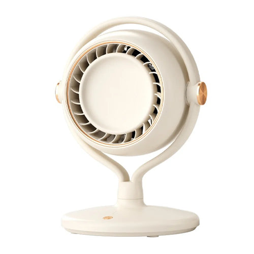 Bladeless Desktop Fan USB-C Rechargeable Air Circulation Fan 3 Speeds 1800mAh Cooling Fan - Beige - 1