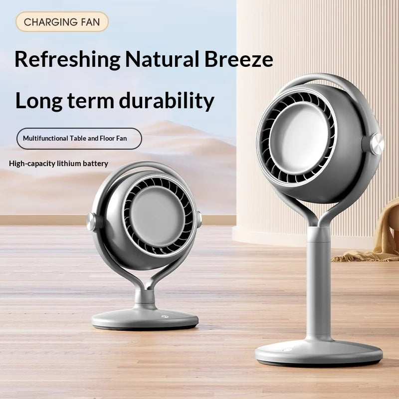 Bladeless Desktop Fan USB-C Rechargeable Air Circulation Fan 3 Speeds 1800mAh Cooling Fan - Beige - 2