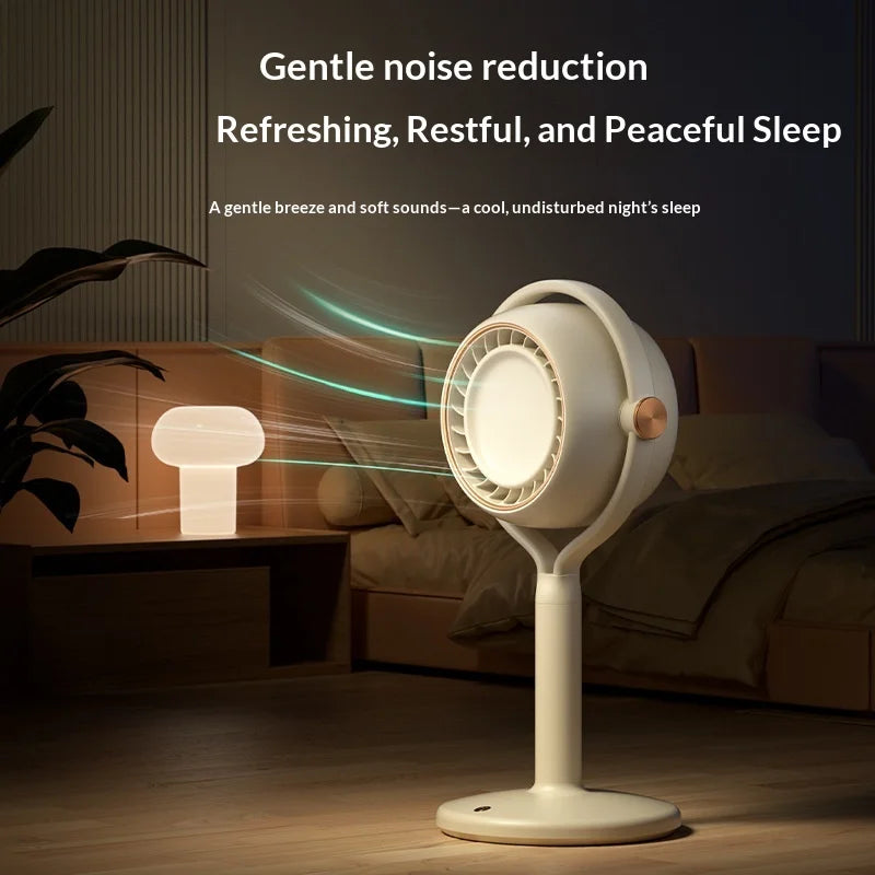 Bladeless Desktop Fan USB-C Rechargeable Air Circulation Fan 3 Speeds 1800mAh Cooling Fan - Beige - 3