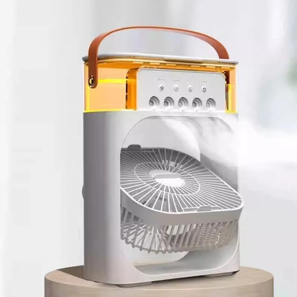 YH-171 Size M 5-Hole Misting Fan USB Desktop Portable 3-Speed Desk Fan with 600ml Water Tank - White - 2