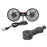 F4207 Rear Seat Car Fan 3 Speeds 5 Blades 360 Degree Rotatable Double Head Cooling Fan - 2