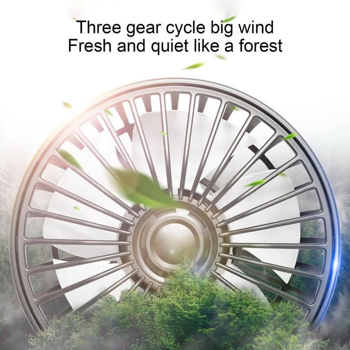 F4207 Rear Seat Car Fan 3 Speeds 5 Blades 360 Degree Rotatable Double Head Cooling Fan - 7