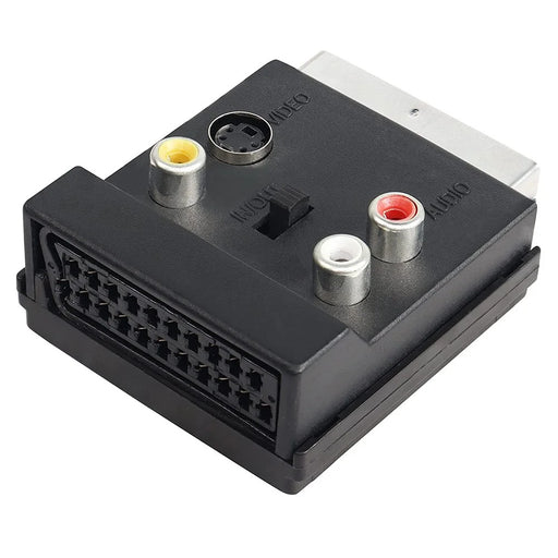 JUNSUNMAY 21 Pin Scart Male to Female S-Video 3 RCA Adapter Switchable In Out Audio Converter - 1