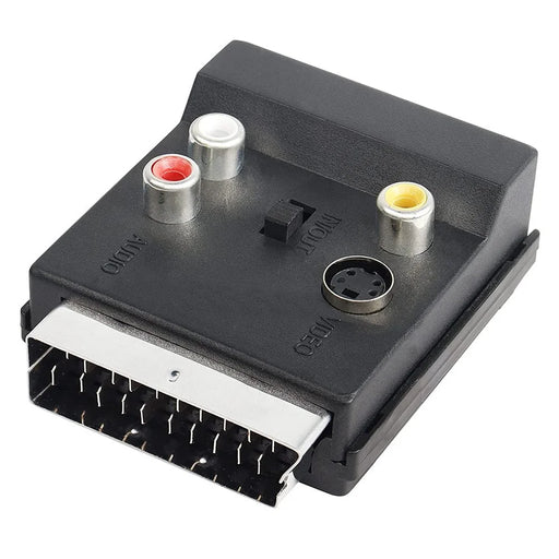 JUNSUNMAY 21 Pin Scart Male to Female S-Video 3 RCA Adapter Switchable In Out Audio Converter - 2