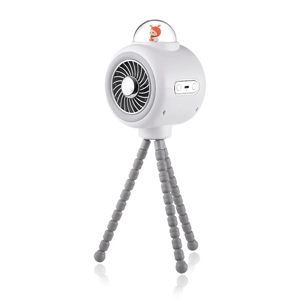 Cute Rabbit Silent Stroller Fan Flexible Tripod Clip-on Cooling Fan Handheld Air Cooler for Indoor Outdoor (No Rotating) - White - 1