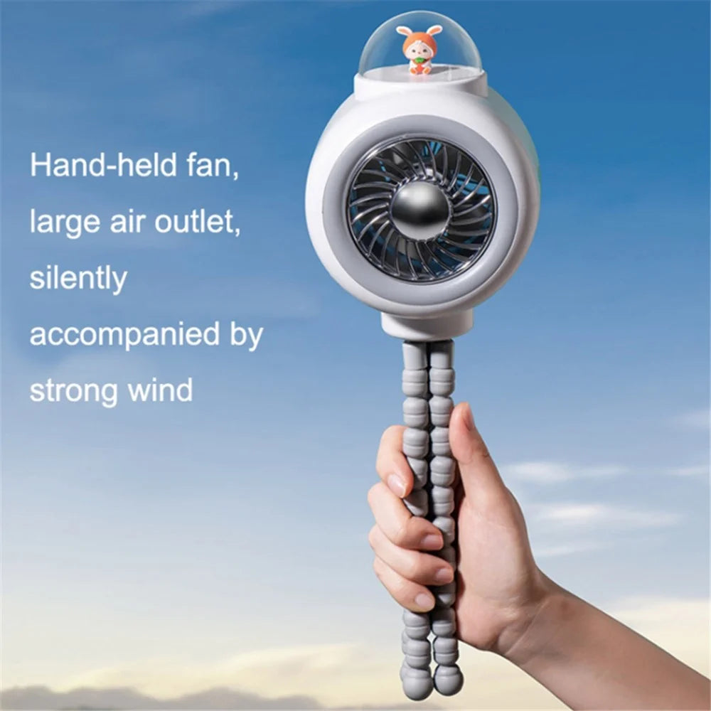 Cute Rabbit Silent Stroller Fan Flexible Tripod Clip-on Cooling Fan Handheld Air Cooler for Indoor Outdoor (No Rotating) - White - 7