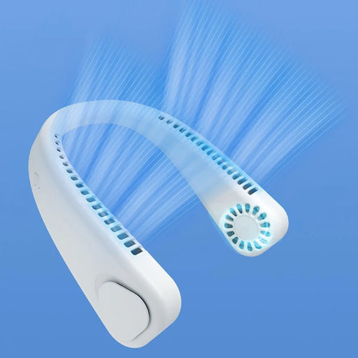 F2 USB Summer Air Cooling Neck Fan Leafless Hanging Neck Fan Bladeless Neckband Fan - White - 2