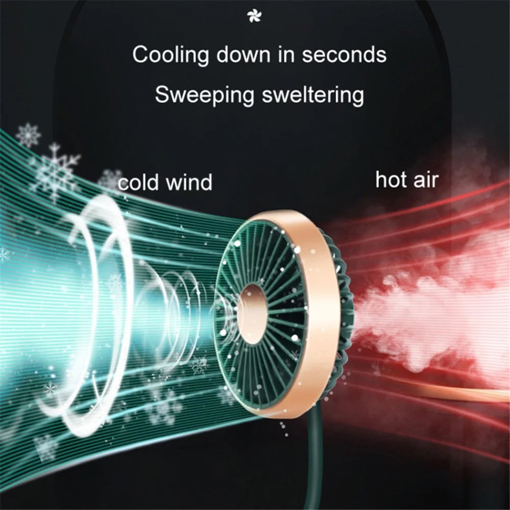 Universal Car Cooling Fan USB Dual Head Dashboard Fan 360-degree Rotatable 3 Speed Fans for SUV RV Boat Auto Vehicles - Black / Green / Gold - 5