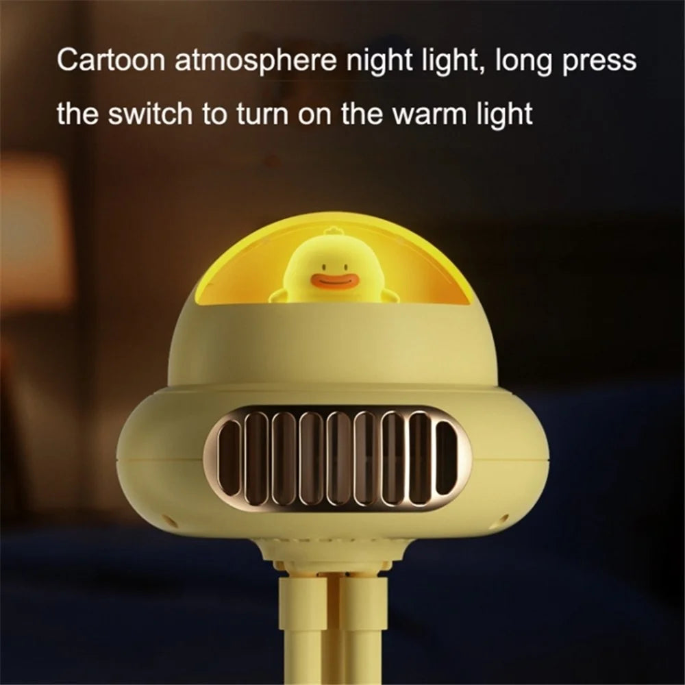 Cartoon Octopus Flexible Tripod Baby Stroller Fan Night Light Summer Fan Cooler, 4000mAh Battery - Yellow - 5