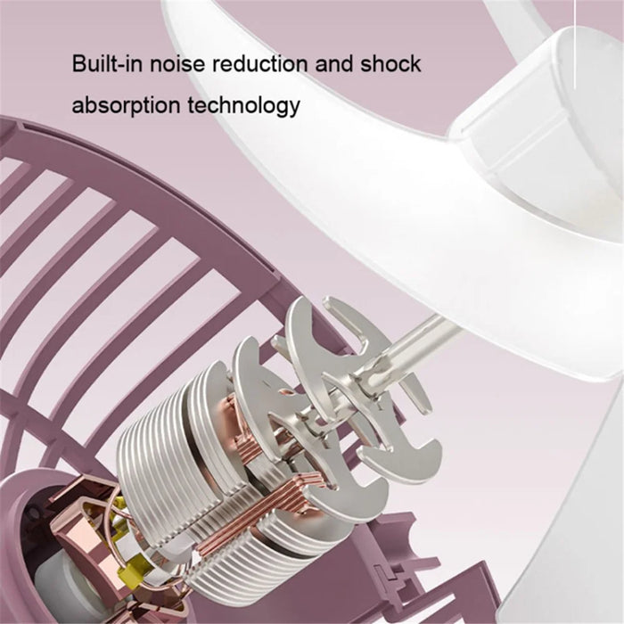 Cute Deer Ear Design Cooling Fan USB Power Home Office Portable Fan with 3 Wine Speed Adjustments, Size L - Green - 5