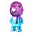 Electroplating Astronaut ABS Mini Handheld Desktop Fan Summer Fan Cooler with Gradient Light - Rose - 1