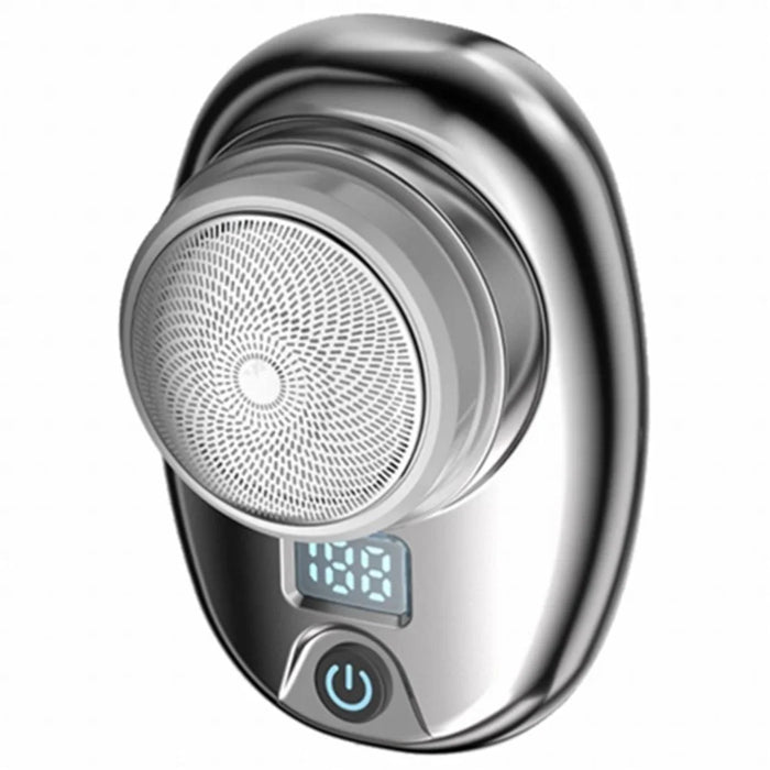 Portable Electric Razor Digital Display Mini Waterproof ABS Rechargeable Cordless Shaver - Silver - 1