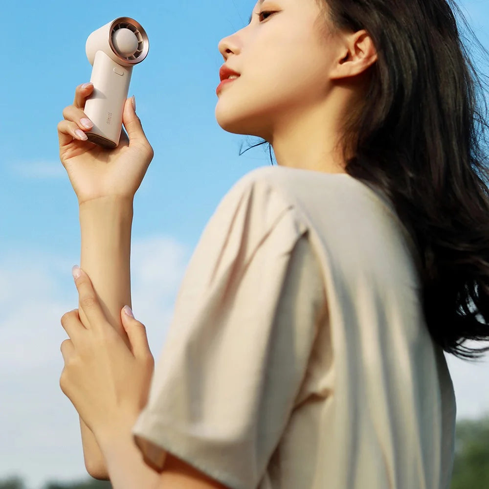 SOTHING 3600mAh Turbo Handheld Fan USB Rechargeable Bladeless Summer Cooling Fan - White - 3