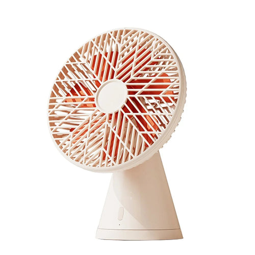 SOTHING Forest Pro Desktop Fan 3 Wind Speeds Shaking Head USB Rechargeable Cooling Fan - Apricot - 1