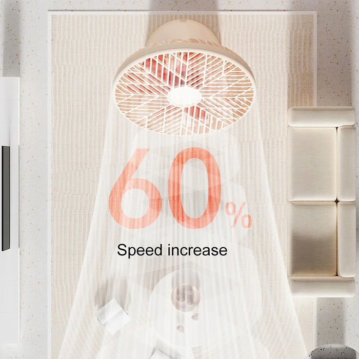 SOTHING Forest Pro Desktop Fan 3 Wind Speeds Shaking Head USB Rechargeable Cooling Fan - Apricot - 5