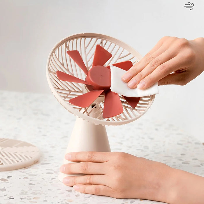 SOTHING Forest Pro Desktop Fan 3 Wind Speeds Shaking Head USB Rechargeable Cooling Fan - Apricot - 7