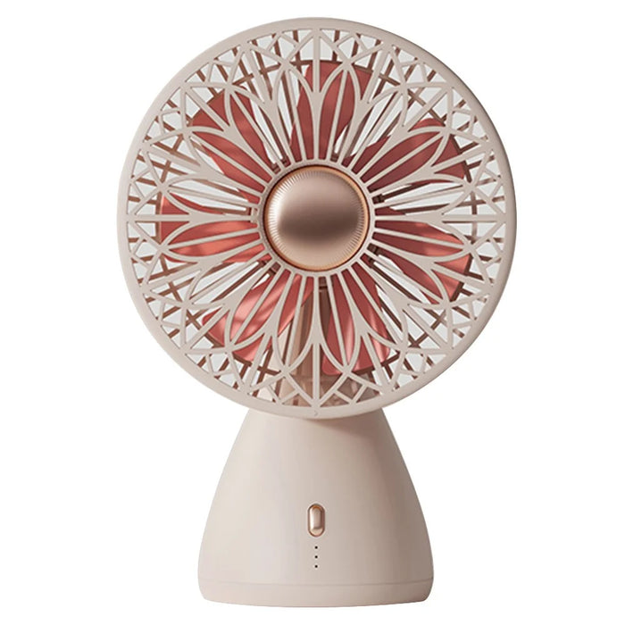SOTHING Bridal Bouquet Desktop Fan Shaking Head USB Rechargeable Cooling Fan - Apricot - 1