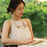 SOTHING Neck-Mounted Fan USB Rechargeable Bladeless 360-Degree Rotation Cooling Fan - Apricot - 4