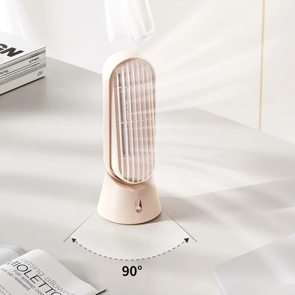 SOTHING Desktop Tower Fan USB Powered Bladeless Mute Standing Desk Fan for Home Office, EU Plug - 4