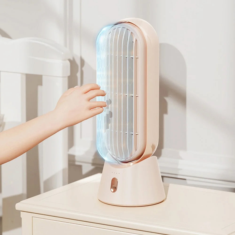 SOTHING Desktop Tower Fan USB Powered Bladeless Mute Standing Desk Fan for Home Office, EU Plug - 7