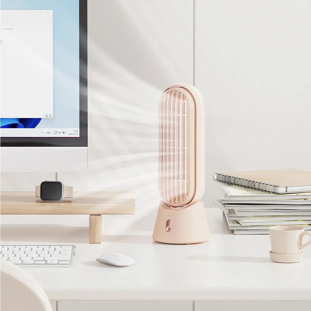 SOTHING Desktop Tower Fan USB Rechargeable 3 Wind Speeds Summer Standing Desk Fan - 6