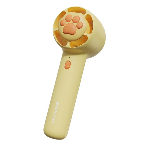 SOTHING FUN Portable Handheld Fan Cute Cat's Paw 3 Speed Fan Cooler Mini USB Strong Wind Personal Electric Small Fan - Yellow - 1