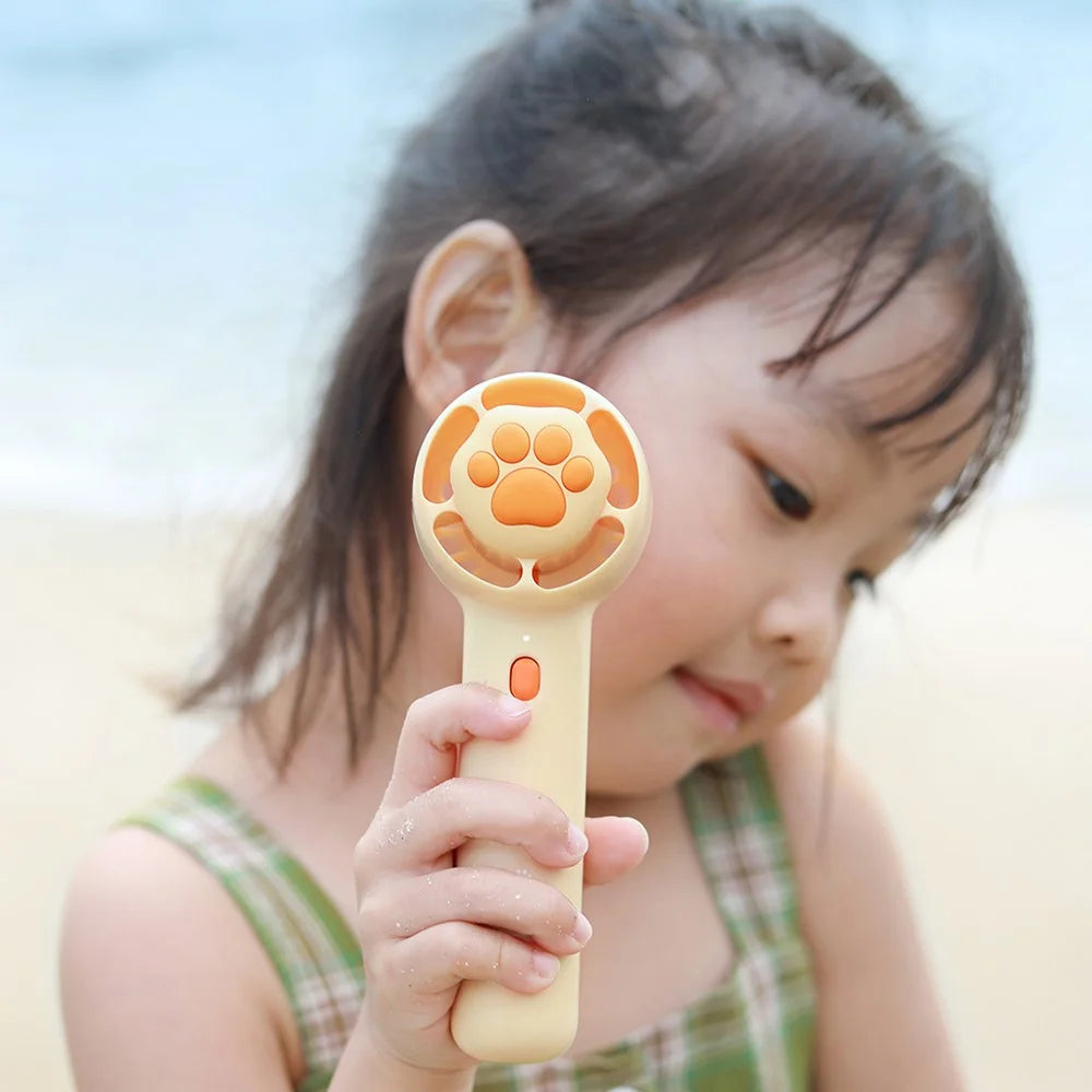 SOTHING FUN Portable Handheld Fan Cute Cat's Paw 3 Speed Fan Cooler Mini USB Strong Wind Personal Electric Small Fan - Yellow - 4