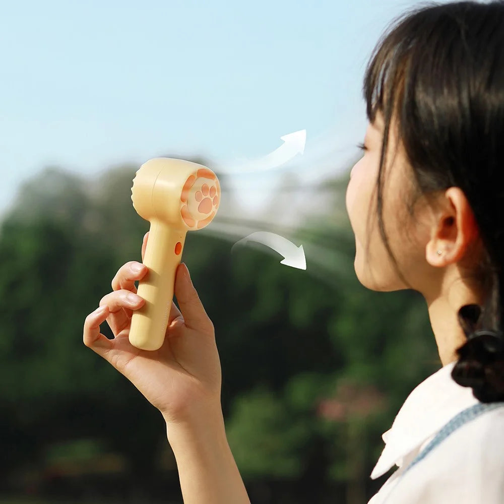 SOTHING FUN Portable Handheld Fan Cute Cat's Paw 3 Speed Fan Cooler Mini USB Strong Wind Personal Electric Small Fan - Yellow - 7