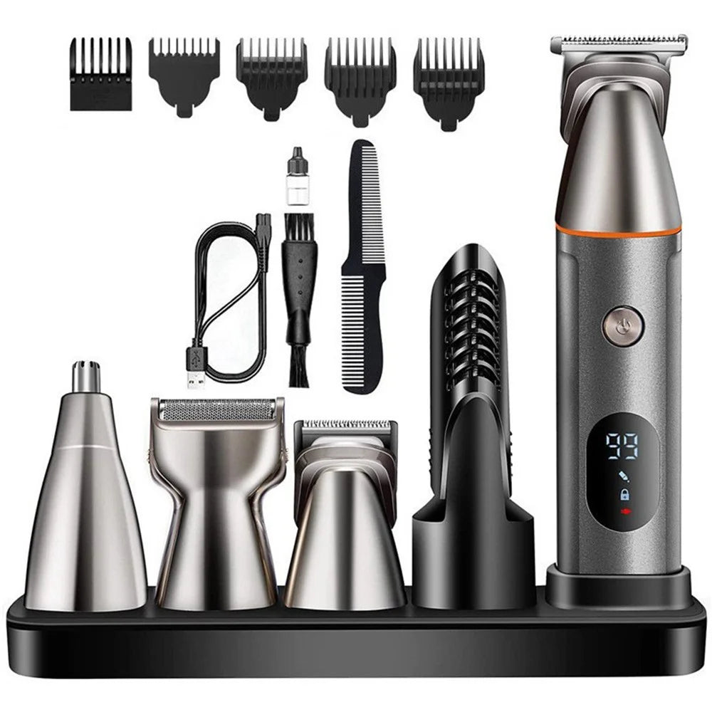 U-881 Multi-Function Digital Display Electric Shaver Portable Hair Trimmer for Home - Silver - 1