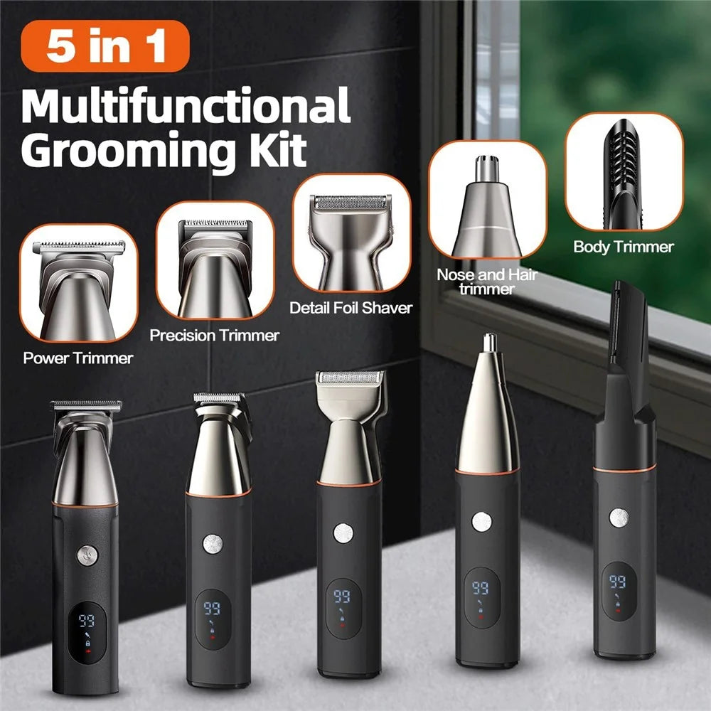 U-881 Multi-Function Digital Display Electric Shaver Portable Hair Trimmer for Home - Silver - 3