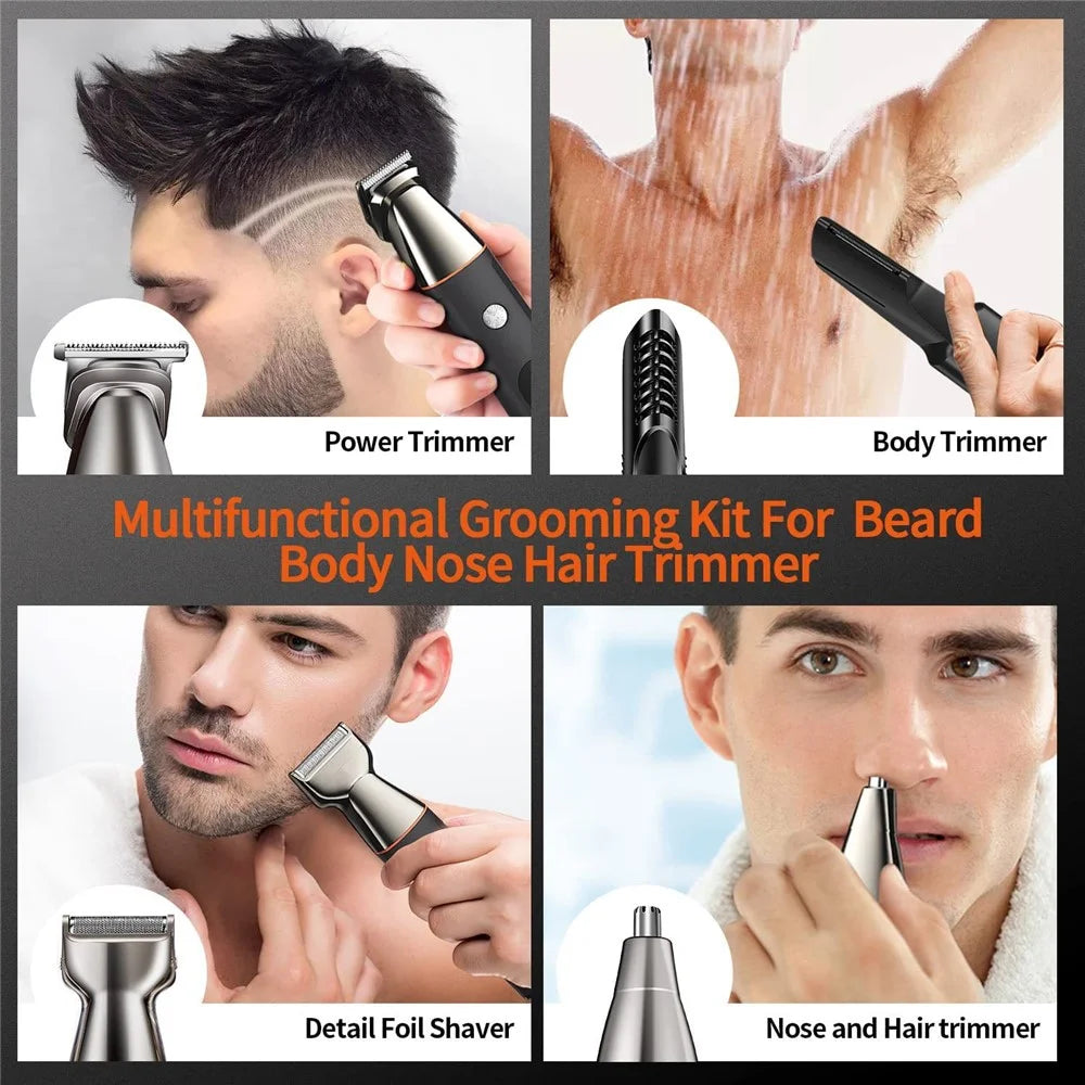 U-881 Multi-Function Digital Display Electric Shaver Portable Hair Trimmer for Home - Silver - 4