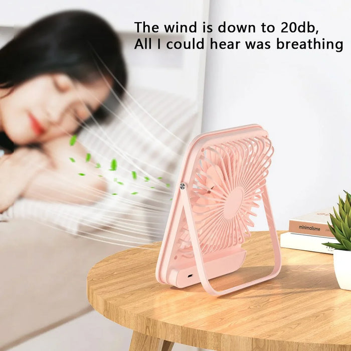W30 Battery-Powered Digital Display Cooling Fan Portable Quiet Mini Desktop Fan - Beige - 7