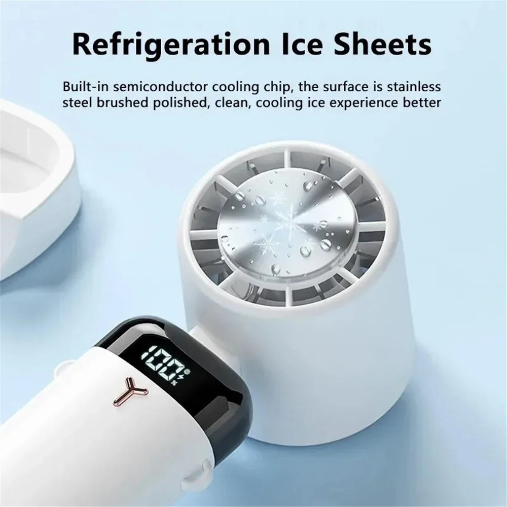 S3213 Folding Digital Display Mini Fan Quiet Portable Neck-Mounted Cooling Fan - White - 3
