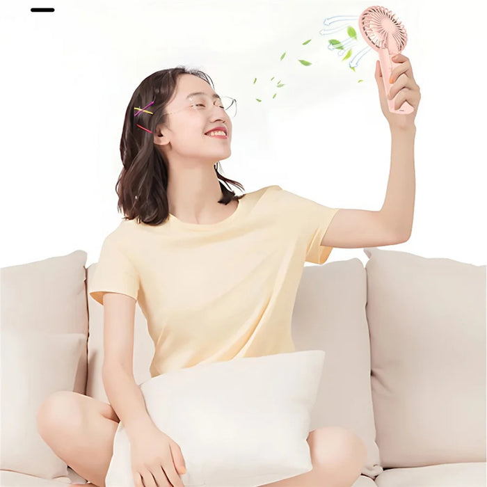 W10 USB Rechargeable 4 Gears Silent Portable Handheld Fan with Digital Display - White - 3