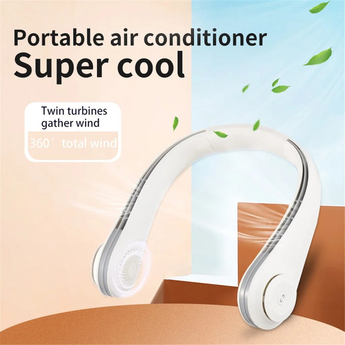 GT211 Bladeless Hanging Neck Fan 3 Speeds Adjustable Summer Cooling Fan - 2