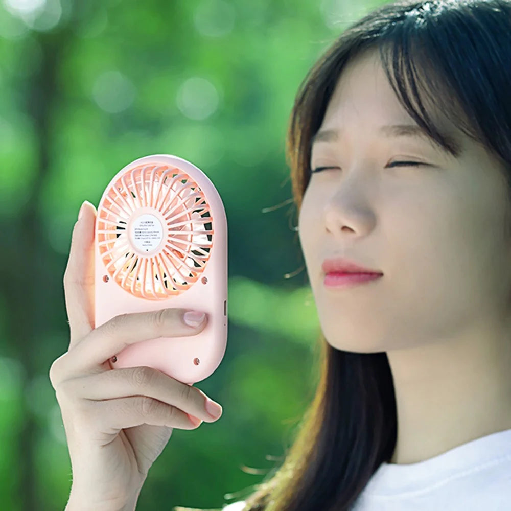 N12B Mini Handheld Fan Cooler Portable Rechargeable Summer Cooling Fan - Pink - 6
