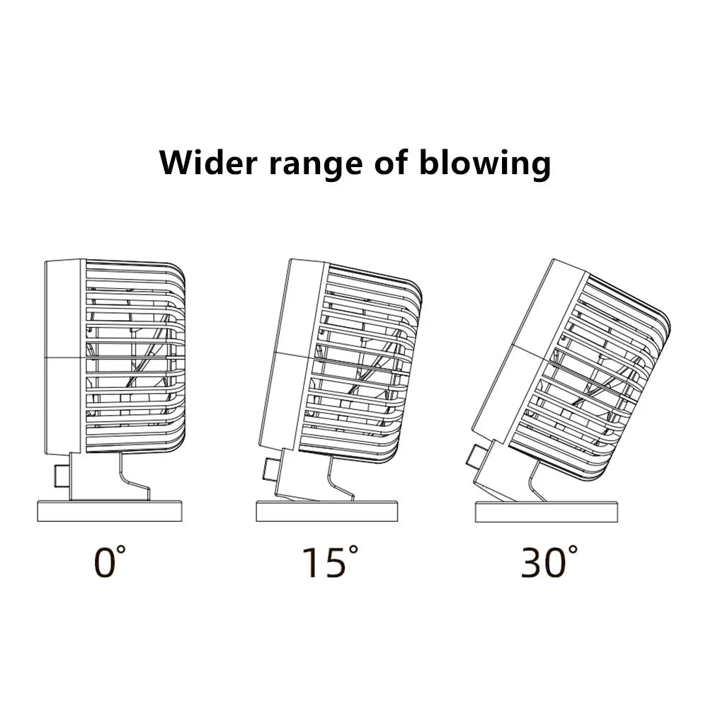 WT8019 USB Mini Desktop Fan Summer Double Blade Angle Adjustable Cooling Fan - Beige - 3