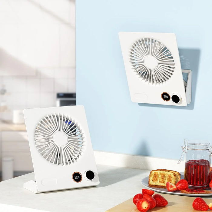 N15 Desktop Hanging USB Fan Foldable Strong Wind Cooler for Home Kitchen Office - Apricot - 2
