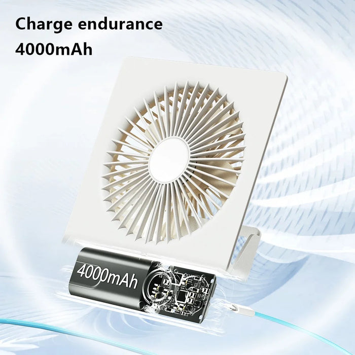 N15 Desktop Hanging USB Fan Foldable Strong Wind Cooler for Home Kitchen Office - Apricot - 3