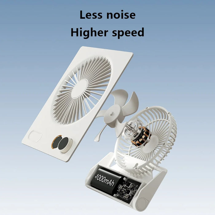 N15 Desktop Hanging USB Fan Foldable Strong Wind Cooler for Home Kitchen Office - Apricot - 5