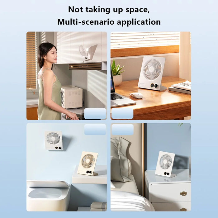 N15 Desktop Hanging USB Fan Foldable Strong Wind Cooler for Home Kitchen Office - Apricot - 7