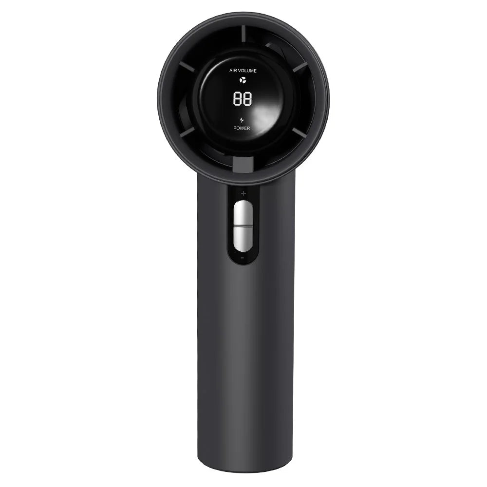WX638 Rechargeable Cooling Fan 100 Wind Speeds High Speed Turbine Handheld Fan - Black - 1