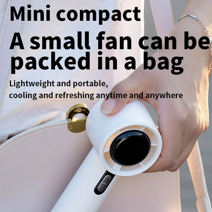 WX638 Rechargeable Cooling Fan 100 Wind Speeds High Speed Turbine Handheld Fan - Black - 5
